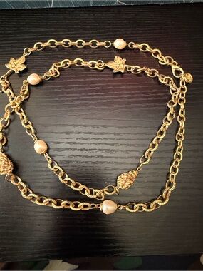 FLASH SALE TODAY! Vintage Givenchy Gold-Tone Chain Necklace with Pearl Accents